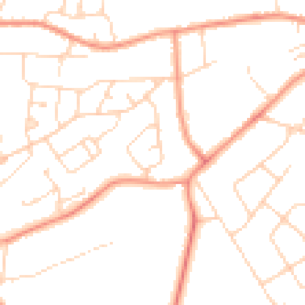 Daytime road noise heatmap for LE9 8BA