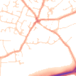 Daytime road noise heatmap for LE9 8DT