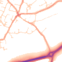 Daytime road noise heatmap for LE9 8EW