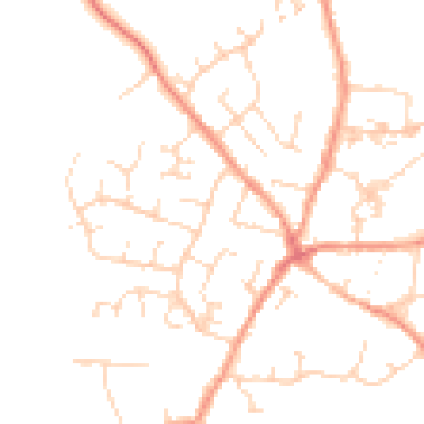 Daytime road noise heatmap for LE9 8HH