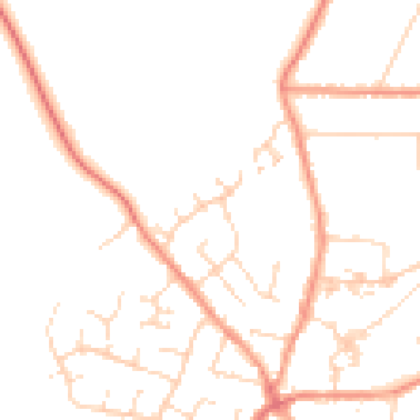 Daytime road noise heatmap for LE9 8HX