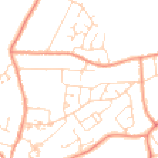 Daytime road noise heatmap for LE9 8PE