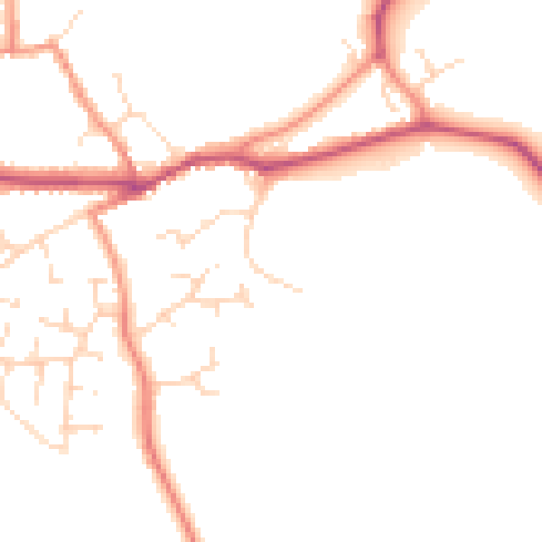 Daytime road noise heatmap for LE9 9DX