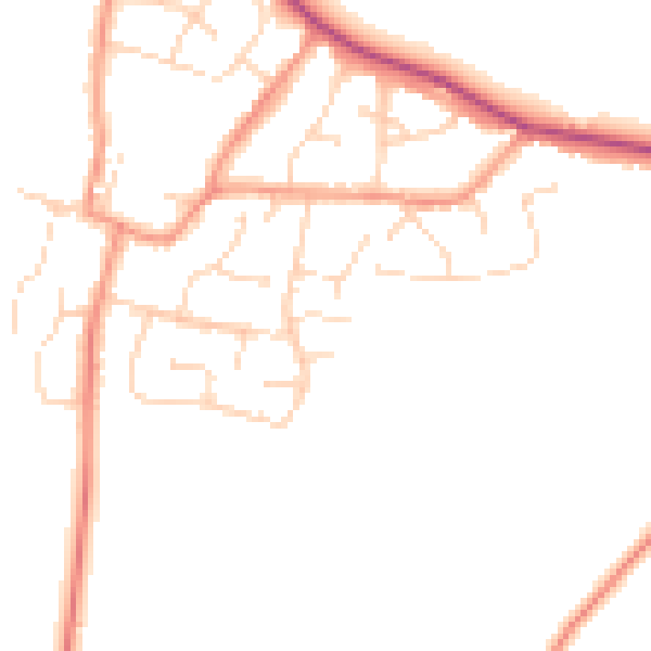 Daytime road noise heatmap for LE9 9LB