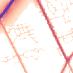 Daytime road noise heatmap for LN1 1AH