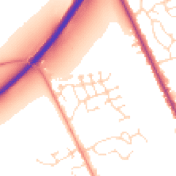 Daytime road noise heatmap for LN1 1AJ