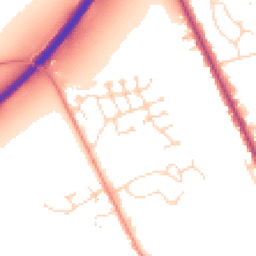 Daytime road noise heatmap for LN1 1AW