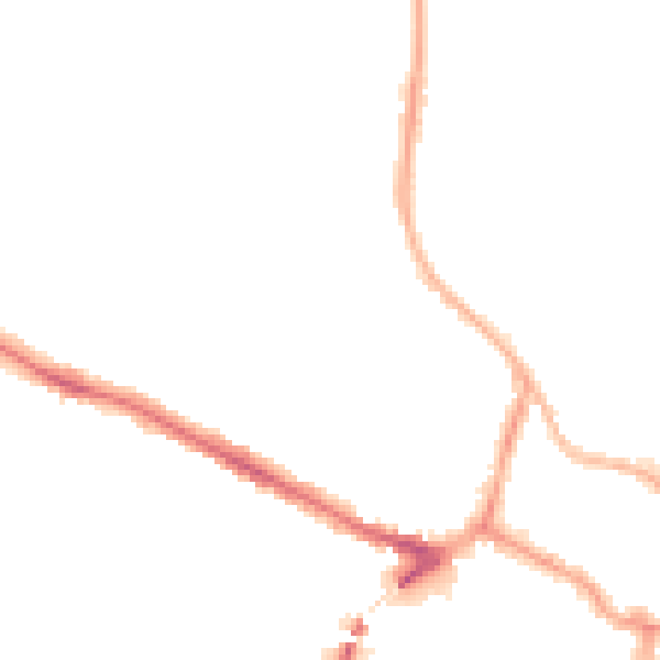 Night-time road noise heatmap for LN1 1BJ