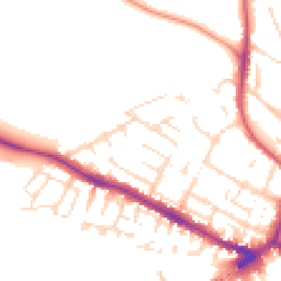 Daytime road noise heatmap for LN1 1BL