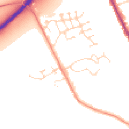 Daytime road noise heatmap for LN1 1EE