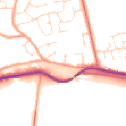 Daytime road noise heatmap for LN1 2PZ