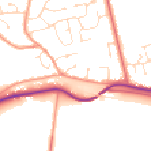 Daytime road noise heatmap for LN1 2TN