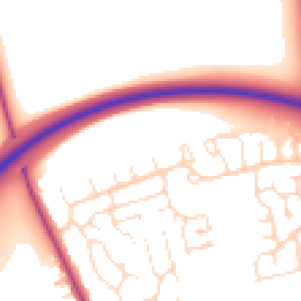 Daytime road noise heatmap for LN1 3RD