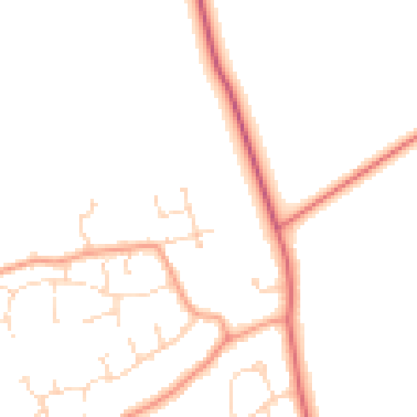 Daytime road noise heatmap for LN1 4AL