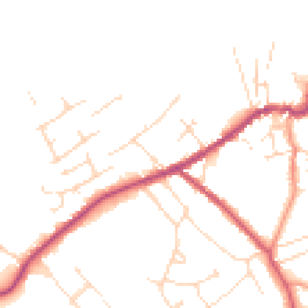 Daytime road noise heatmap for LN13 0AA
