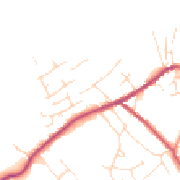 Daytime road noise heatmap for LN13 0AD