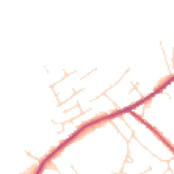 Daytime road noise heatmap for LN13 0AG