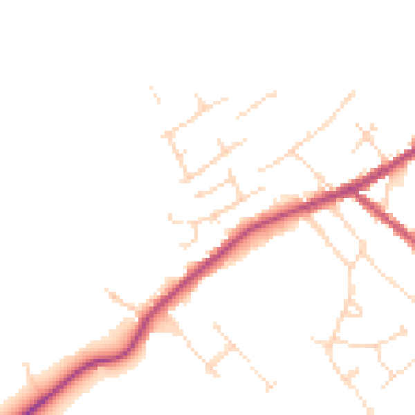 Daytime road noise heatmap for LN13 0AH