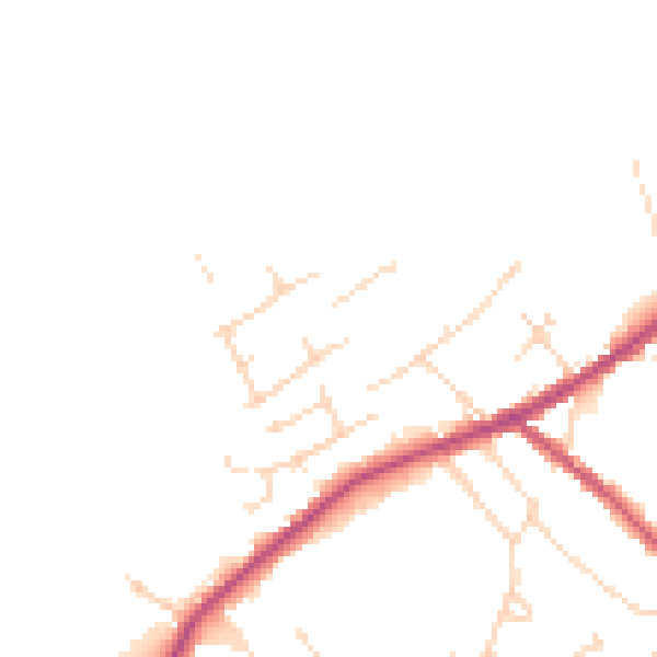 Daytime road noise heatmap for LN13 0AQ
