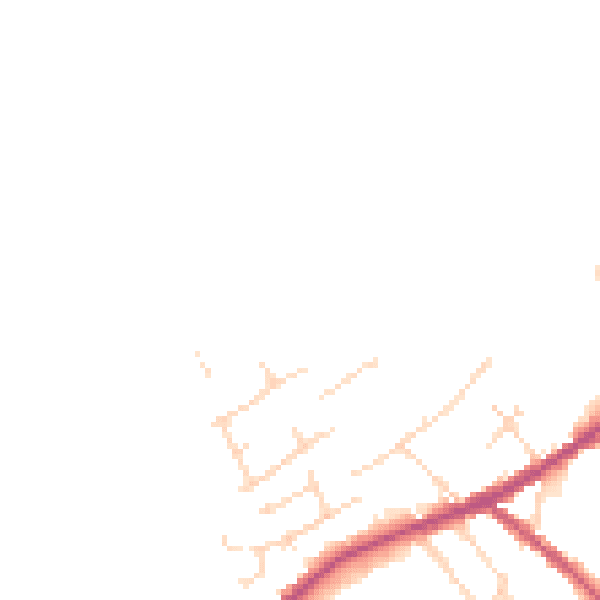Daytime road noise heatmap for LN13 0EW
