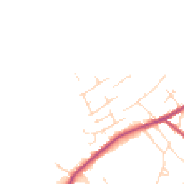 Daytime road noise heatmap for LN13 0PR
