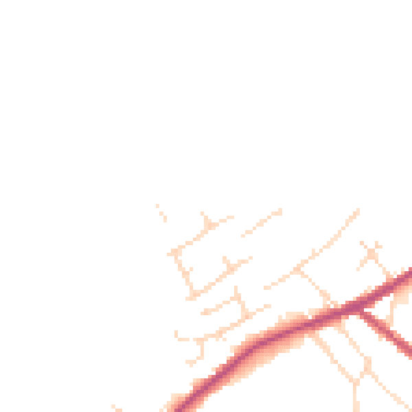Daytime road noise heatmap for LN13 0PS