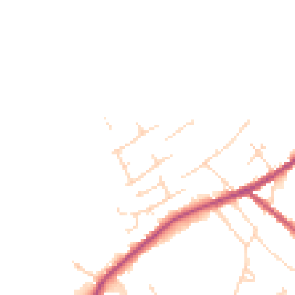Daytime road noise heatmap for LN13 0PU