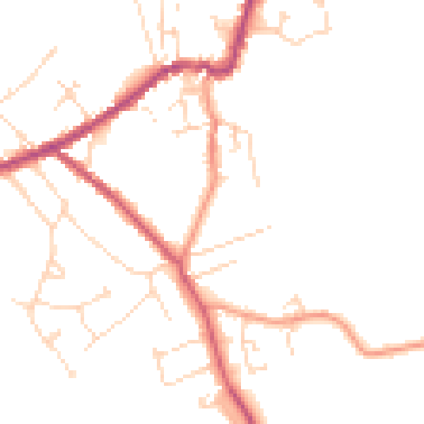 Daytime road noise heatmap for LN13 9AN