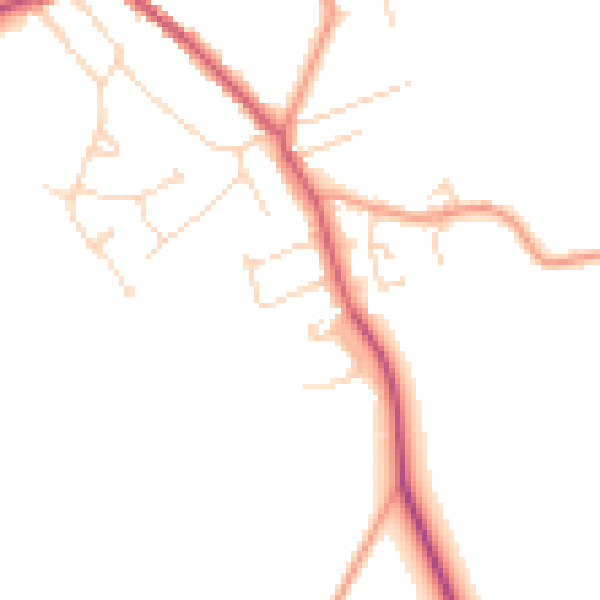 Daytime road noise heatmap for LN13 9BX