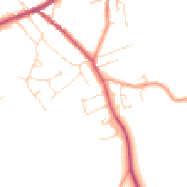Daytime road noise heatmap for LN13 9BZ