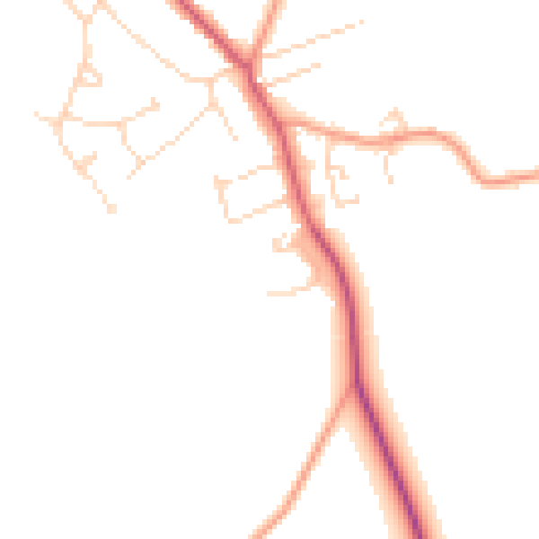 Daytime road noise heatmap for LN13 9DF