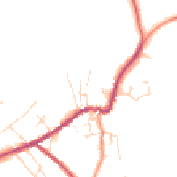 Daytime road noise heatmap for LN13 9DP