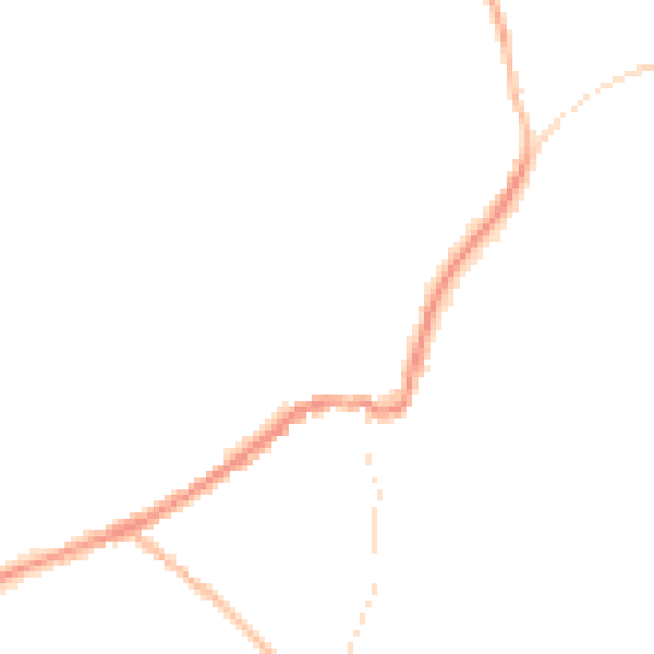 Night-time road noise heatmap for LN13 9DP