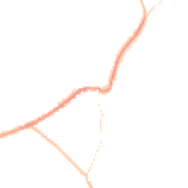 Night-time road noise heatmap for LN13 9EB