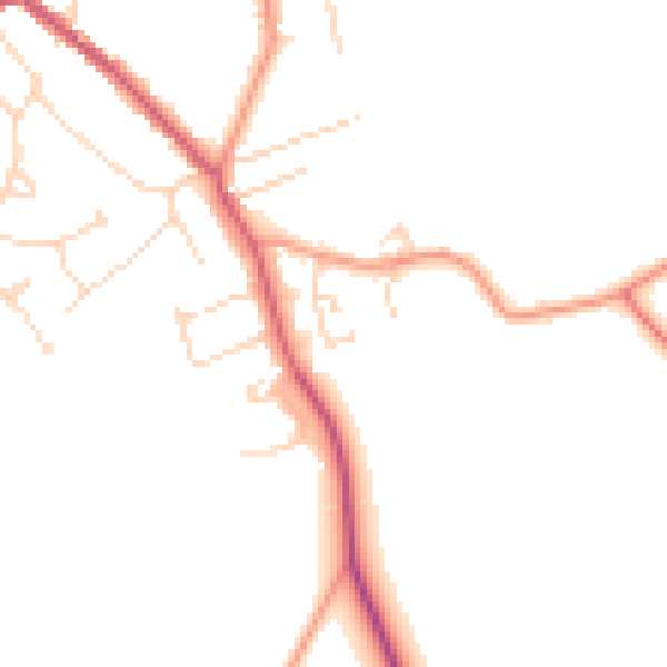 Daytime road noise heatmap for LN13 9FD
