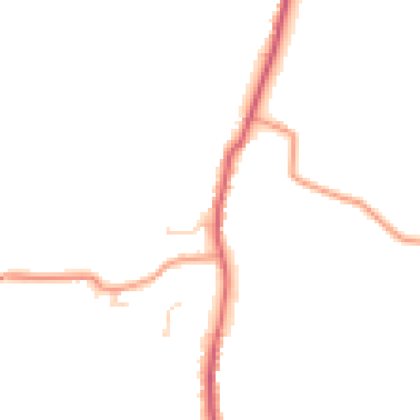 Daytime road noise heatmap for LN13 9FE