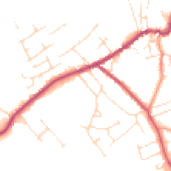 Daytime road noise heatmap for LN13 9HX