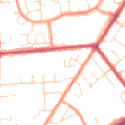 Daytime road noise heatmap for LN2 1BB