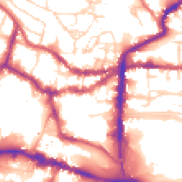 Daytime road noise heatmap for LN2 1DY