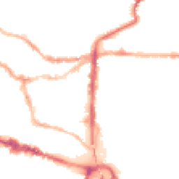 Night-time road noise heatmap for LN2 1HA