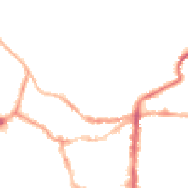 Night-time road noise heatmap for LN2 1HZ