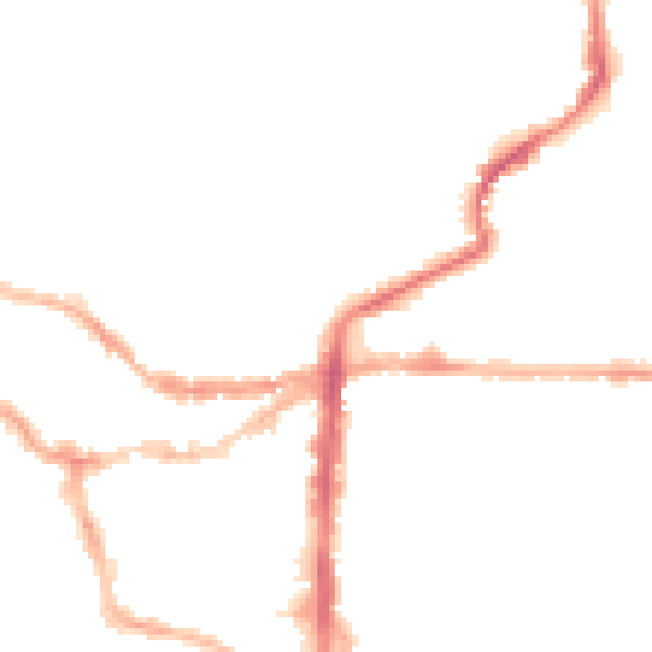 Night-time road noise heatmap for LN2 1NN