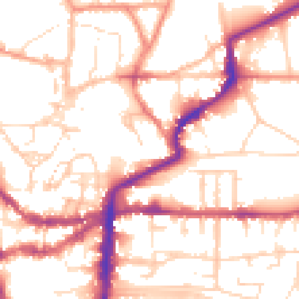 Daytime road noise heatmap for LN2 1PR