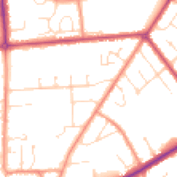 Daytime road noise heatmap for LN2 1SQ