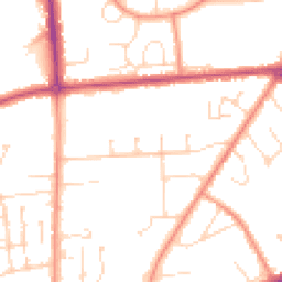 Daytime road noise heatmap for LN2 1SW