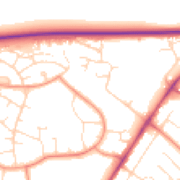 Daytime road noise heatmap for LN2 2JB