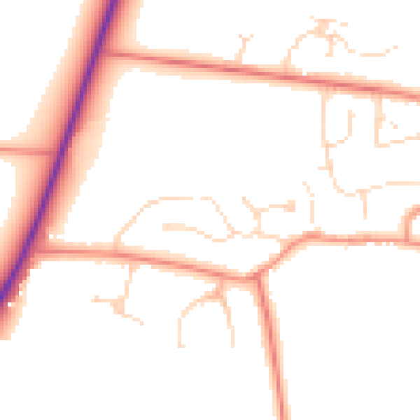 Daytime road noise heatmap for LN2 2QA