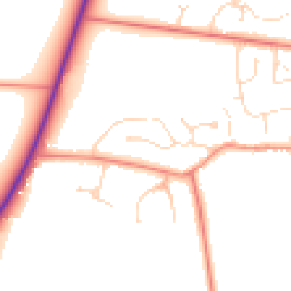 Daytime road noise heatmap for LN2 2QB