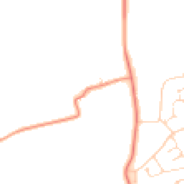 Daytime road noise heatmap for LN2 2QH