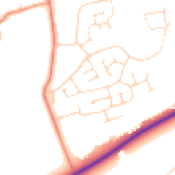 Daytime road noise heatmap for LN2 2RQ